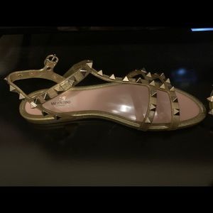 New Valentino rockstud glitter jelly sandals sz 38